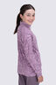 Macpac Kids' Ruru Fleece Pullover, Orchid Mountain Print, hi-res