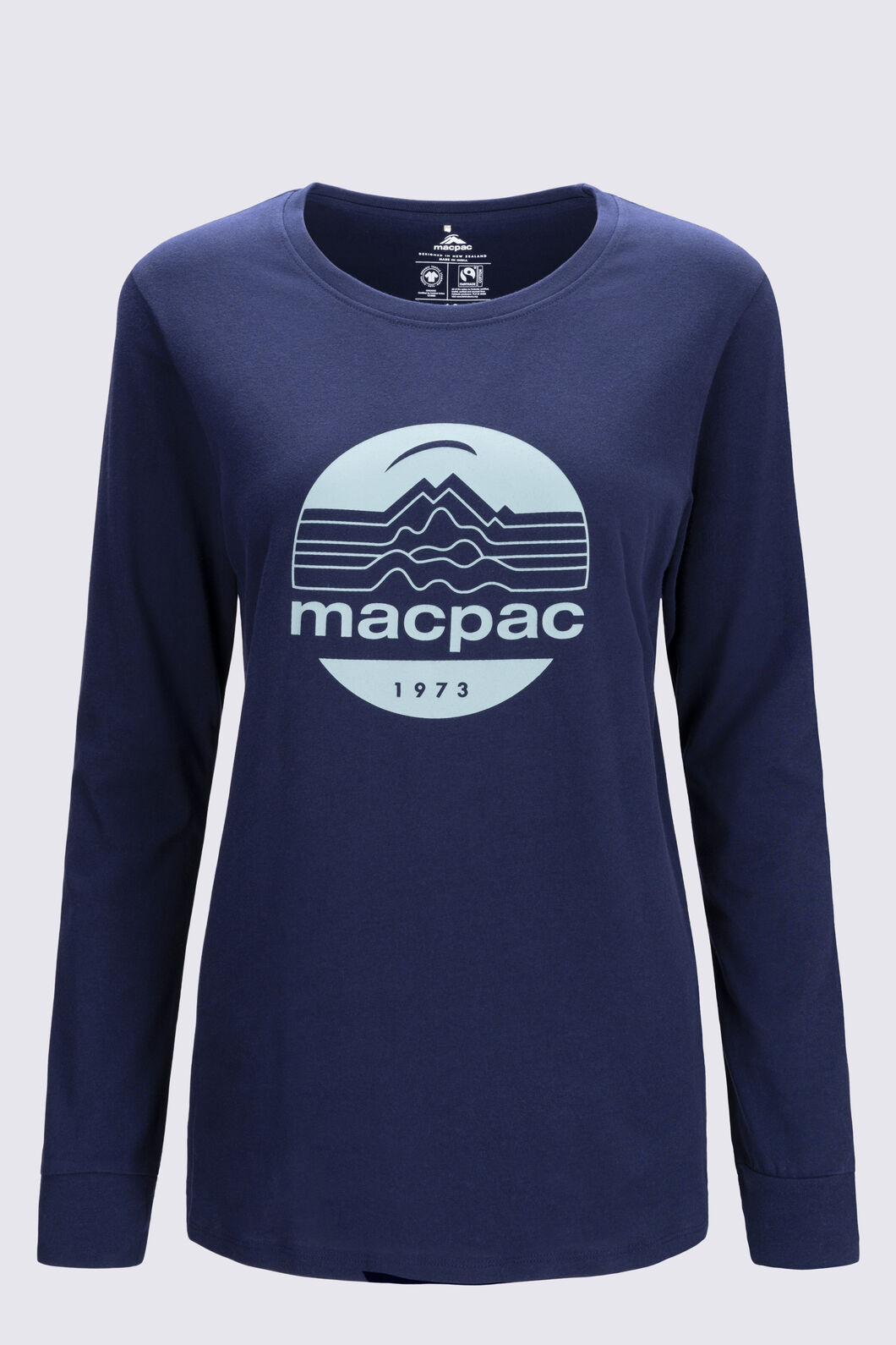Macpac Women's Fairtrade Organic Cotton Long Sleeve T-Shirt, Baritone Blue, hi-res