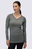 Macpac Women's 150 Merino V-Neck Top, Agave Marle, hi-res