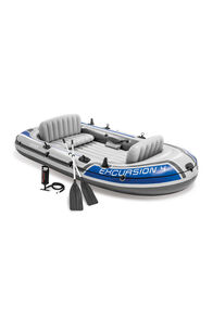 Intex Excursion™ 4 Inflatable Boat Set, Blue/Grey, hi-res