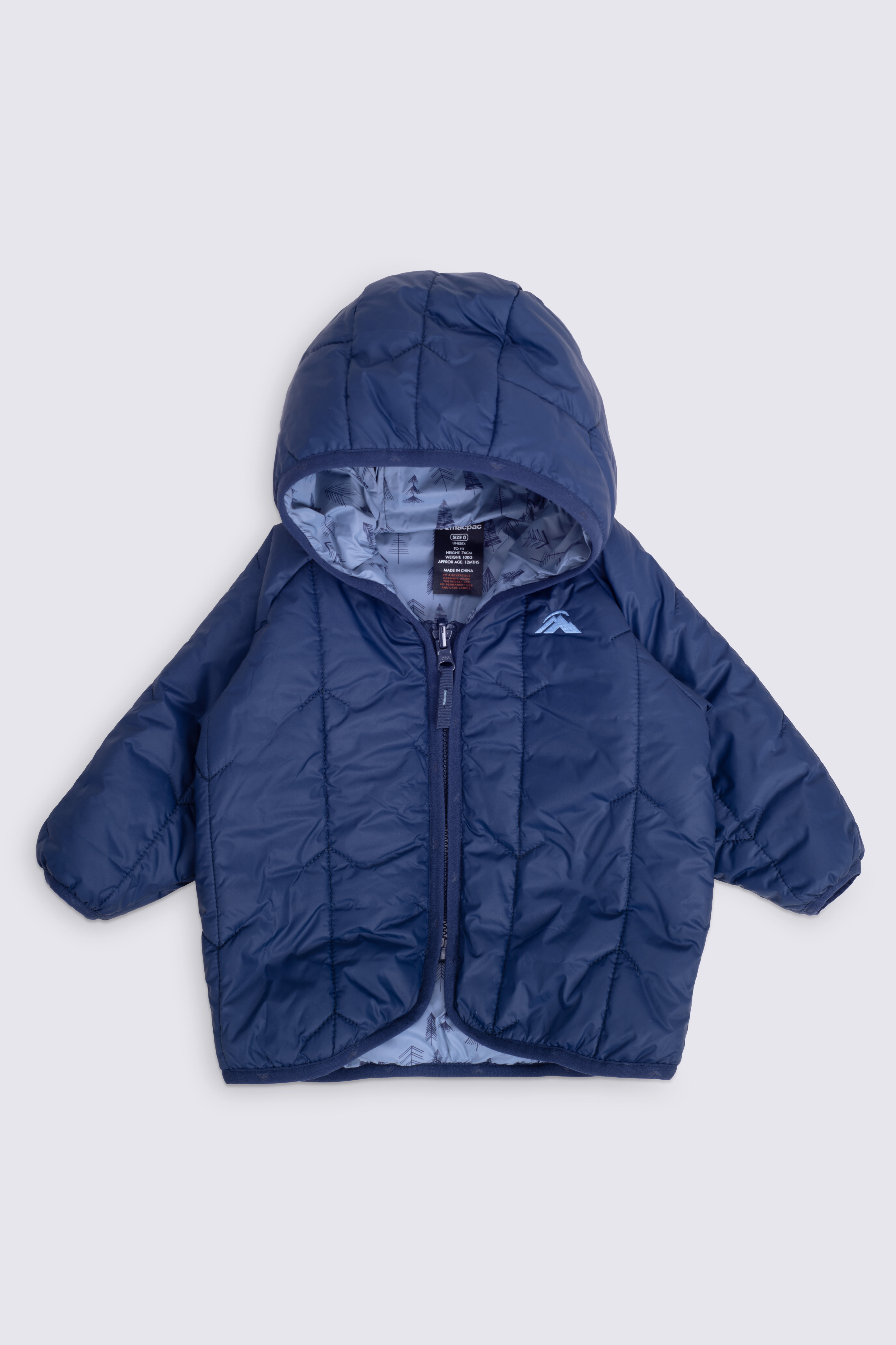 Baby jacket with hood outlet