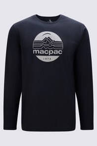 Macpac Men's Retro Graphic Long Sleeve T-Shirt, Black, hi-res