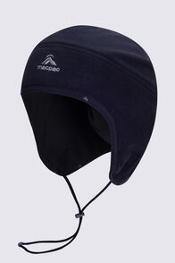Macpac Earhed Fleece Beanie, Black, hi-res