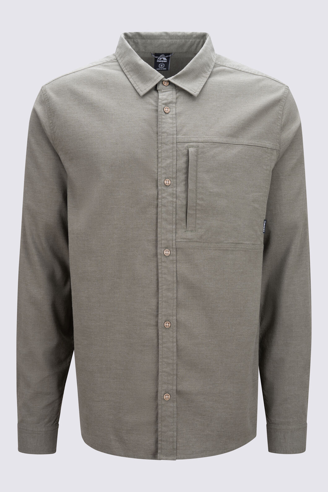 Macpac Men&rsquo;s Vale Long-Sleeve Shirt, Four Leaf Clover, hi-res