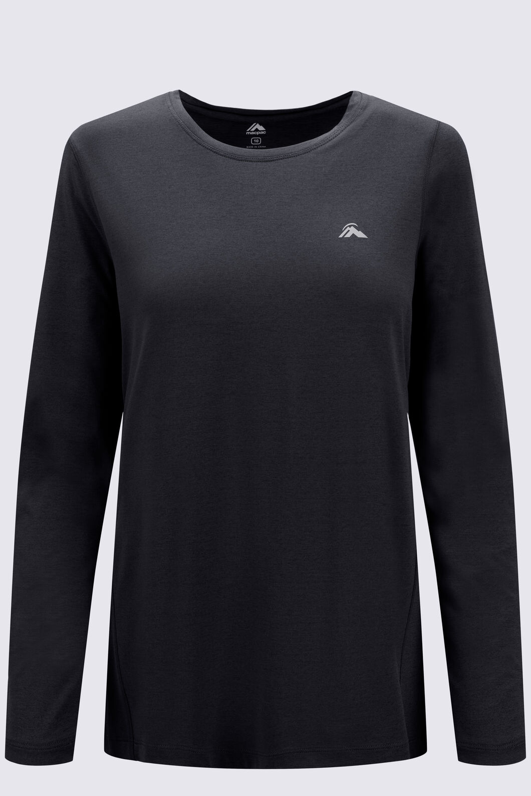 Macpac Women's brrr&deg; Long Sleeve T-Shirt, BLACK MARLE, hi-res