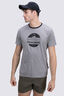Macpac Retro Fairtrade Organic Cotton Tee — Men's, Grey Marle/Black, hi-res