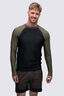 Macpac Men's Long Sleeve Rash Top, Black/Grape Leaf, hi-res