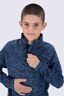 Macpac Kids' Ruru Fleece Pullover, Bering Sea Mountain Print, hi-res