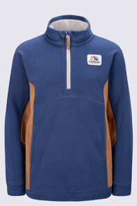 Macpac Kids' Heritage Fleece Pullover, Oceana/Bone Brown/Pelican, hi-res