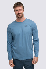 Macpac Men's Stamp Fairtrade Organic Long Sleeve T-Shirt, Captains Blue, hi-res