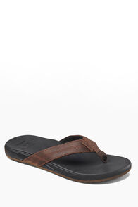 REEF® Men's Cushion Phantom Leather Thongs, Black Brown, hi-res