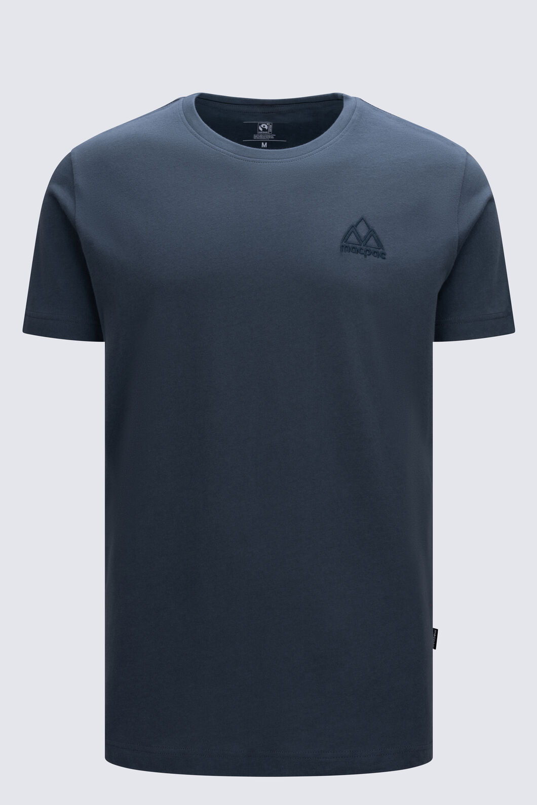 Macpac Men's Vintage Embroidered Fairtrade Organic Cotton T-Shirt, Dark Slate, hi-res