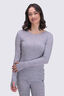 Macpac Women's 220 Merino Long Sleeve Top, Light Grey Marle, hi-res