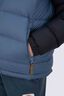 Macpac Kids' Halo Hooded Down Jacket, Black/Bering Sea, hi-res