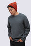 Macpac Men's Hearth Merino Long Sleeve Crew, Charcoal Marle, hi-res