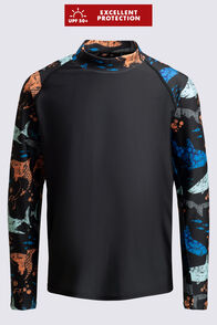 Macpac Kids' Rash Top, Jaws Print, hi-res