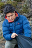 Macpac Men's Halo Hooded Down Jacket ♺, Navy Iris/Red Ochre, hi-res