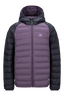 Macpac Kids' Uber Light Hooded Down Jacket, Asphalt/Arctic Dusk, hi-res