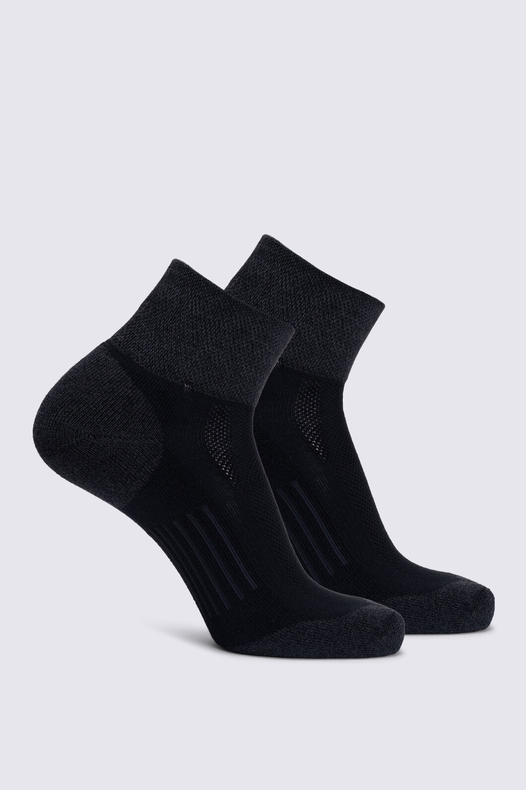 Macpac Trail Quarter Sock &mdash; 2 Pack, Black, hi-res