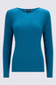 Macpac Women's 220 Merino Long Sleeve Top, Ocean Depths, hi-res