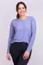 Macpac Women's Eva Long Sleeve T-Shirt, Deep Cobalt Marle, hi-res