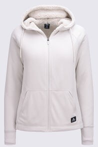 Macpac Women's Waffle Sherpa Hooded Jacket, Moonbeam, hi-res