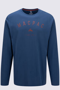 Macpac Men's Graphic Fairtrade Organic Cotton Long Sleeve T-Shirt, Insignia Blue, hi-res