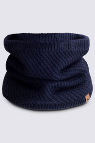 Macpac Merino Blend Knit Neck Gaiter, Navy, hi-res