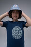 Macpac Kids' Winger Reversible Bucket Hat, Summer Print/Ensign Blue, hi-res