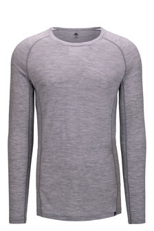 Macpac Men's 150 Merino Long Sleeve Top, Light Grey Marle