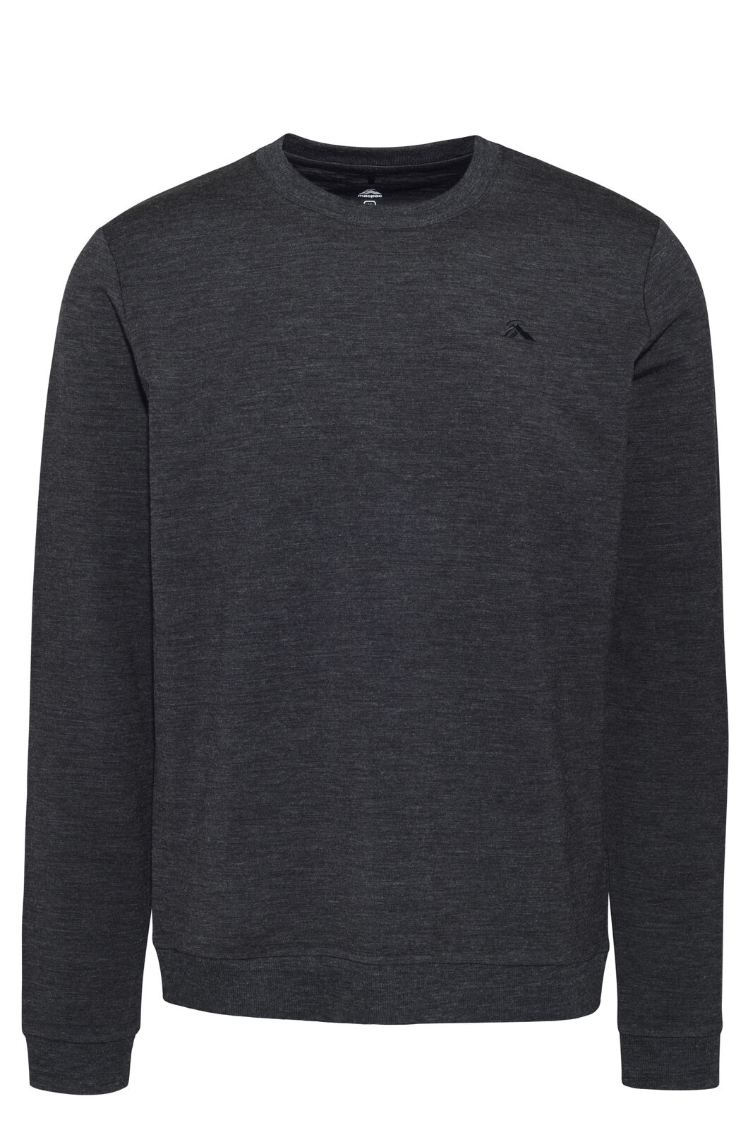 Macpac Men's 280 Merino Long Sleeve Crew, Charcoal Marle, hi-res