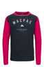 Macpac Kids' Graphic Long Sleeve T-Shirt, Black/Raspberry, hi-res