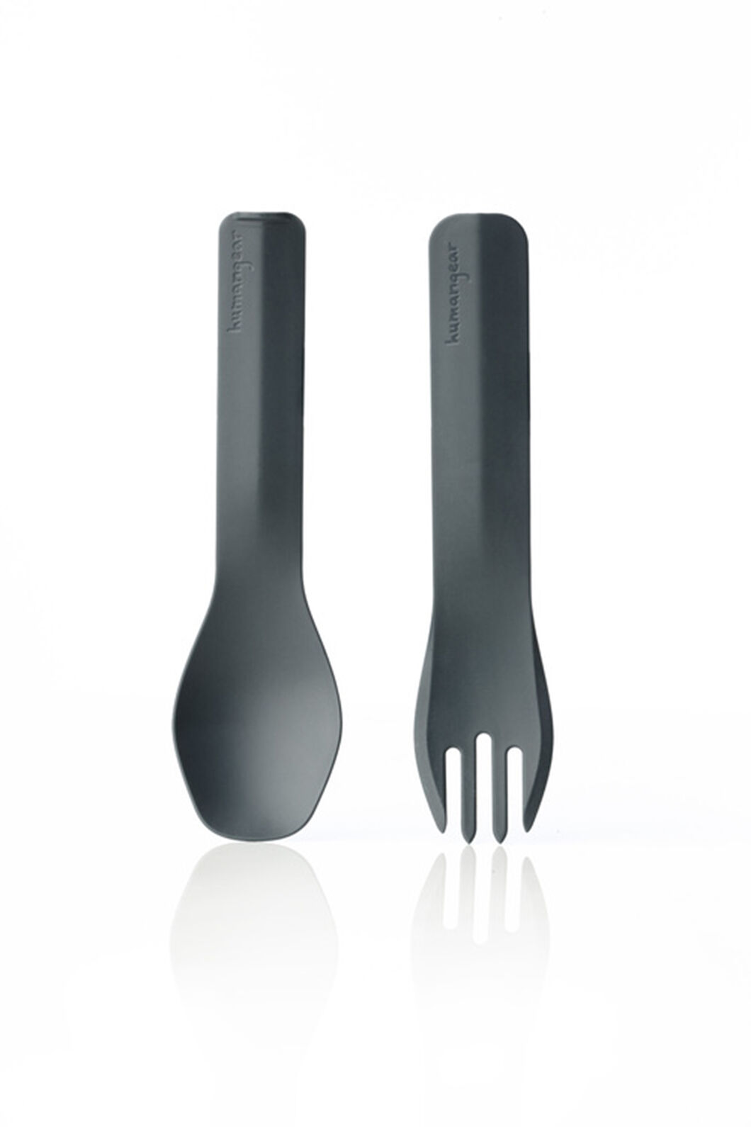 humangear GoBites Duo Fork and Spoon Set, Dark Grey, hi-res
