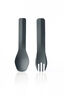 humangear GoBites Duo Fork and Spoon Set, Dark Grey, hi-res