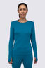 Macpac Women's 220 Merino Long Sleeve Top, Ocean Depths, hi-res