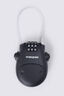 Macpac 3-dial Retractable Cable Padlock, Black, hi-res