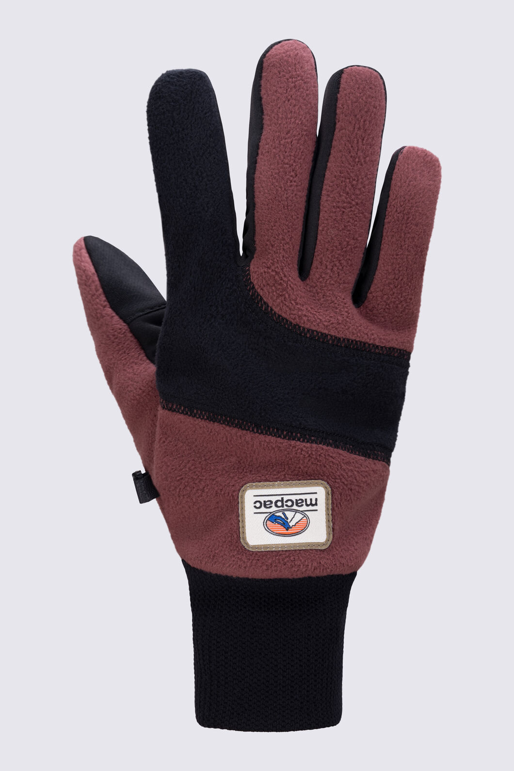 Macpac Retro Fleece Glove, Black/Andorra, hi-res
