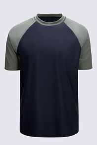 Macpac Men's Short Sleeve Rash Top, Black/Beetle, hi-res
