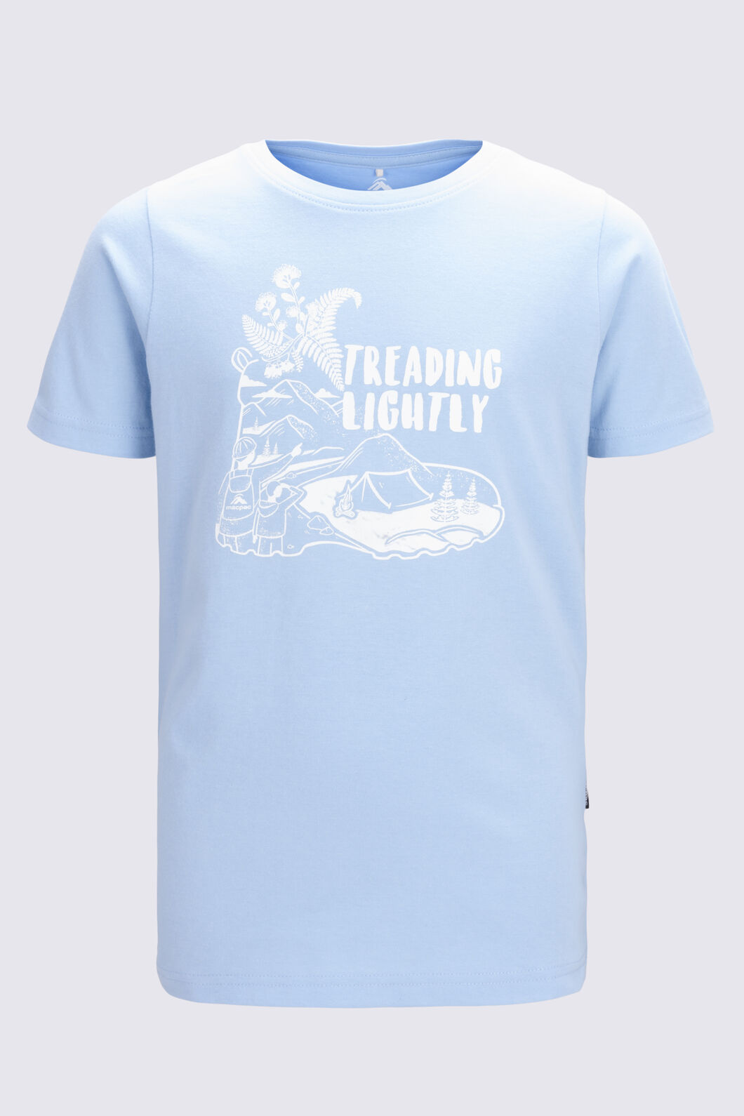 Macpac Kids' Tread Lightly T-Shirt, Chambray Blue, hi-res