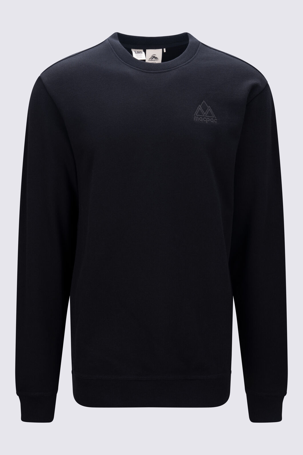 Macpac Men's Vintage Heavyweight Fairtrade Organic Cotton Crew, Black, hi-res