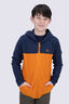 Macpac Kids' Ruru Fleece Jacket, Marmalade/Navy Iris, hi-res