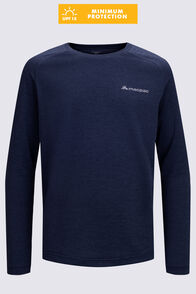 Macpac Kids' Eyre Long Sleeve T-Shirt, Navy, hi-res