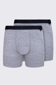 Macpac Men's Boxers 2 Pack, Grey Marle, hi-res