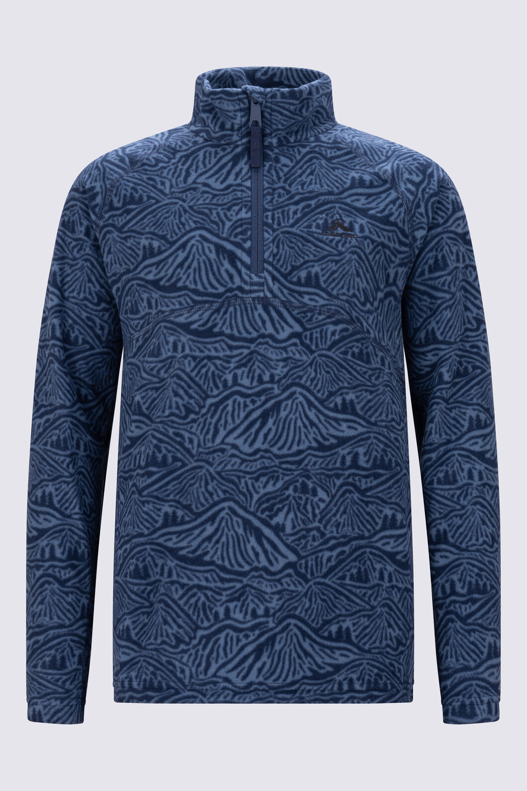 Macpac Kids' Ruru Fleece Pullover, Bering Sea Mountain Print, hi-res