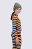 Macpac Kids' 220 Merino Long Sleeve Top, Bering Sea/Flame Orange Stripe, hi-res