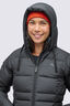 Macpac Women's Aurora Long Hooded Down Coat, Black, hi-res