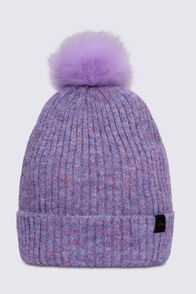 Macpac Melange Pom Pom Beanie, Elderberry, hi-res