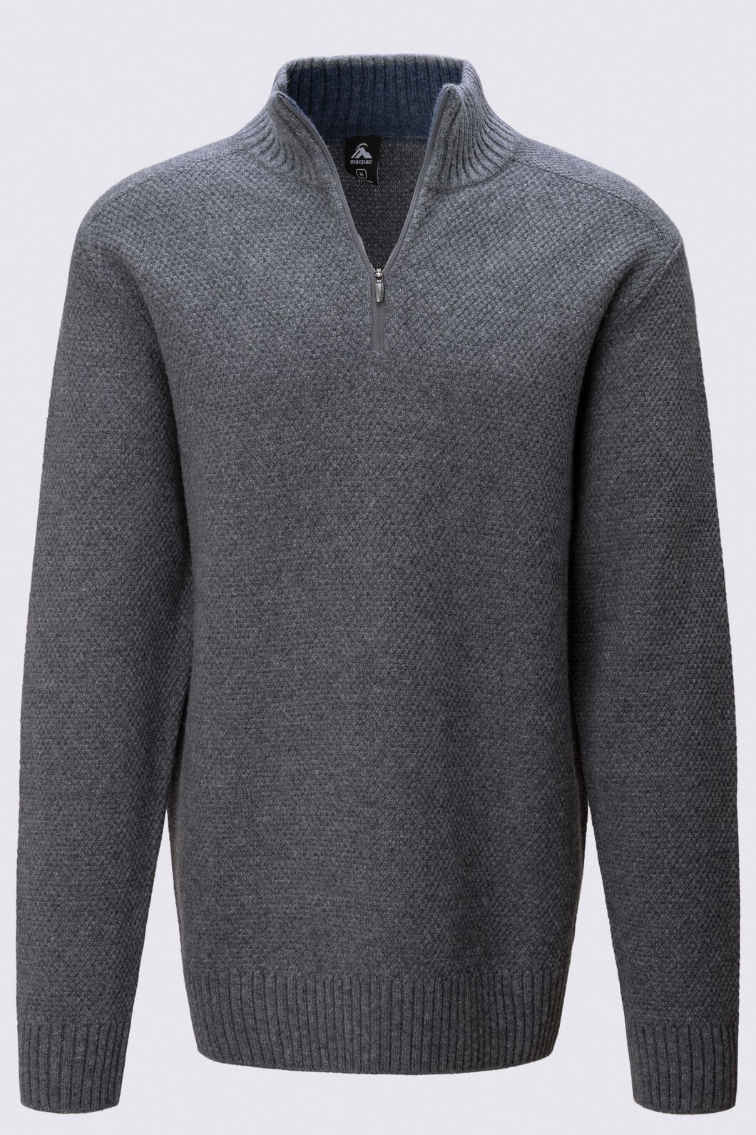 Macpac Men's Hearth Merino Pullover, Charcoal Marle, hi-res
