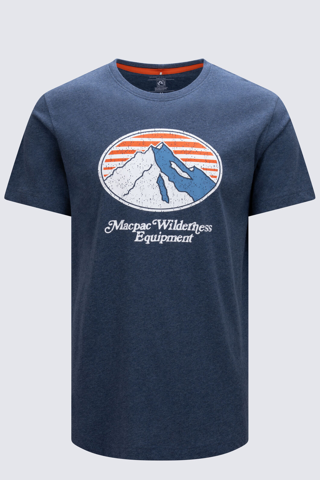Macpac Men's Wilderness Equipment Fairtrade Organic Cotton Short Sleeve T-Shirt, Midnight Navy Marle, hi-res