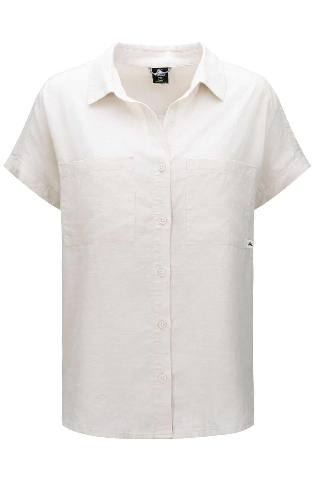 Macpac Women's Ashton Short Sleeve Shirt, Moonbeam, hi-res